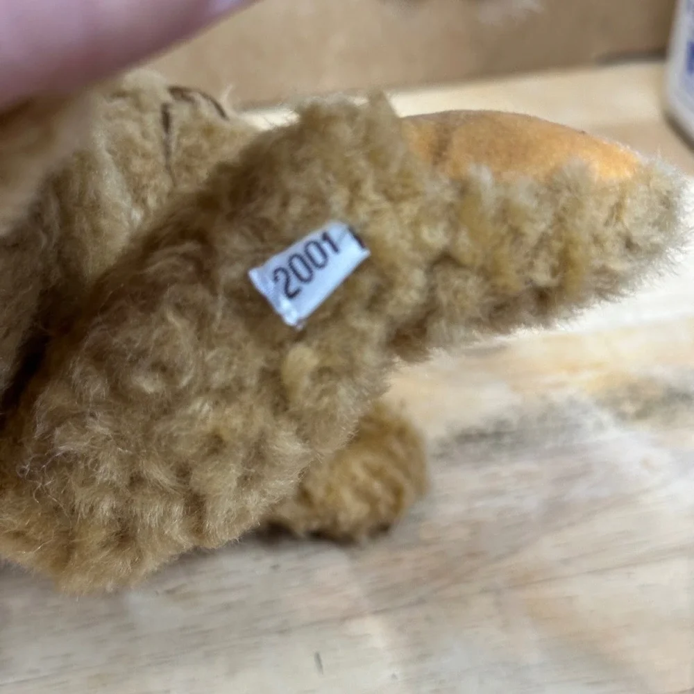 Gund Gundy 2001 Plush Bear Unisex Small Tan Brown Ribbon Vintage Excellent